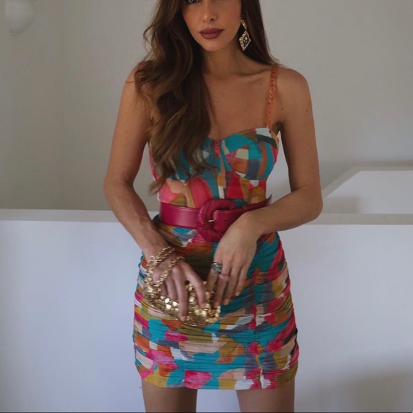Sold out Zara chain strap print dress - Picture 1 of 6